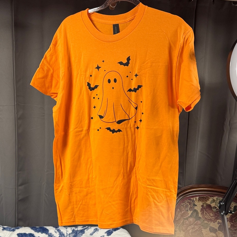 Gildan Orange Halloween Ghost Tee